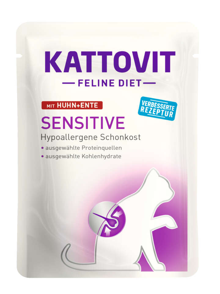 KATTOVIT Katzen-Nassfutter Feline Diet Sensitive Huhn + Ente